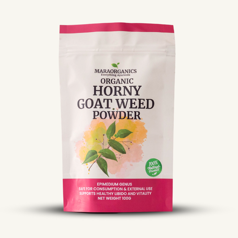 Horny-Goat-Weed-Powder-100G boost energy levels and enhance physical endurance -By Mara Organics