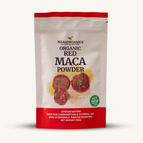 Maca-Powder-(Red)-100g -May ease hormonal fluctuations related to menstruation or menopause. By Mara Organics