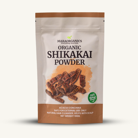 Shikakai-Powder-100G -reduces dandruff, scalp irritation, and flakiness By Mara Organics