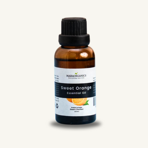 Sweet-Orange-Essential-Oil-30Ml  Boosts mood and reduces stress or anxiety- By Mara Organics