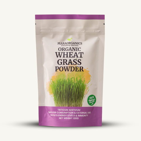 Wheatgrass-Powder-100G -Promotes clearer skin through internal cleansing -By Mara Organics