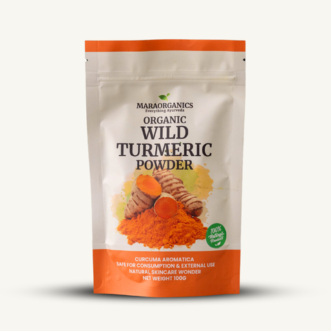 Wild-Turmeric-Powder-100G  -Wild Turmeric Powder: Brightens dull skin and evens out skin tone, By Mara Organics